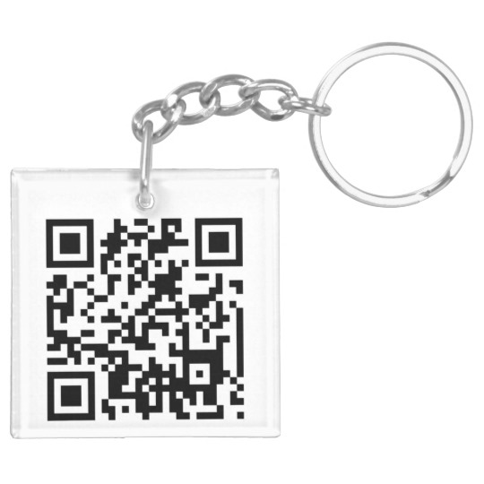 QR-code in een foto-sleutelhanger