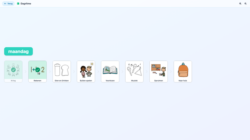 Dagritme voor kleuters op het digibord